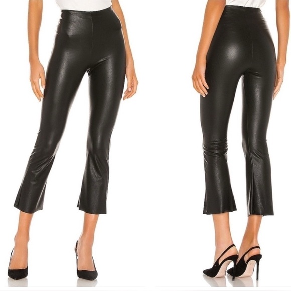 Commando Faux Leather Cropped Flare Leggings Black Size S - Picture 1 of 6